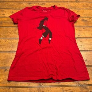 MJ The Musical Red Graphic T Shirt Women's Small Short Sleeve Cotton